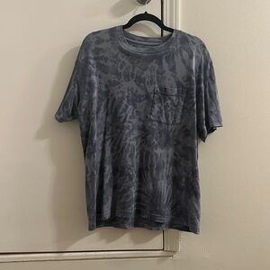 Abercrombie Blue Tie Dye Oversized Essential Tee - Size Medium
